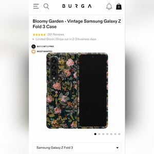 Floral Pattern Phone Case - Black By BURGA